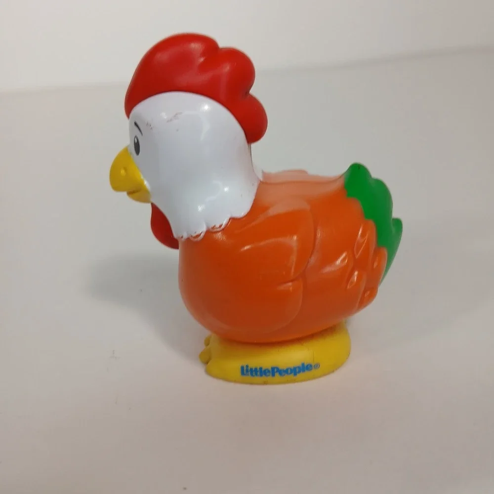 Fisher Price Little People Cow Chicken & Farmer - Farm Animal Lot Of 3